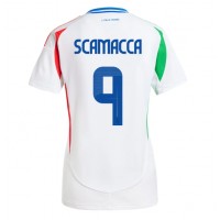 Maglia Calcio Italia Gianluca Scamacca #9 Seconda Divisa Donna Europei 2024 Manica Corta